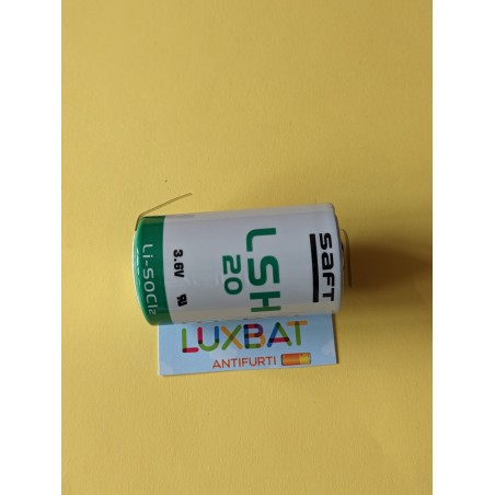 Batteria al Litio SAFT LSH20CNR 3,6V 13Ah con lamelle a saldare