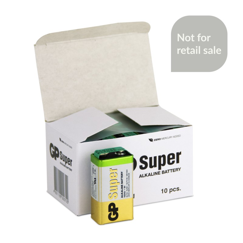 Box 10 pz. Batteria alcalina GP Batteries 9V/Transistor 6LR61
