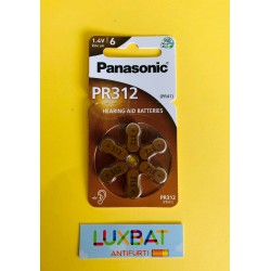 ZA312 - Pila Panasonic 1,4V per apparecchi acustici, Blister 6 pezzi