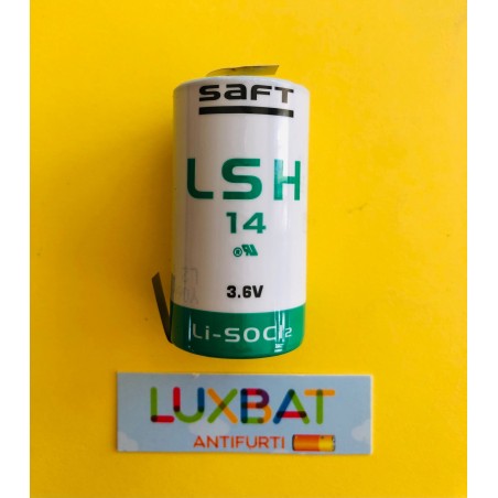 Batteria al Litio SAFT LSH14CNR 3,6V 5,8Ah con lamelle a saldare