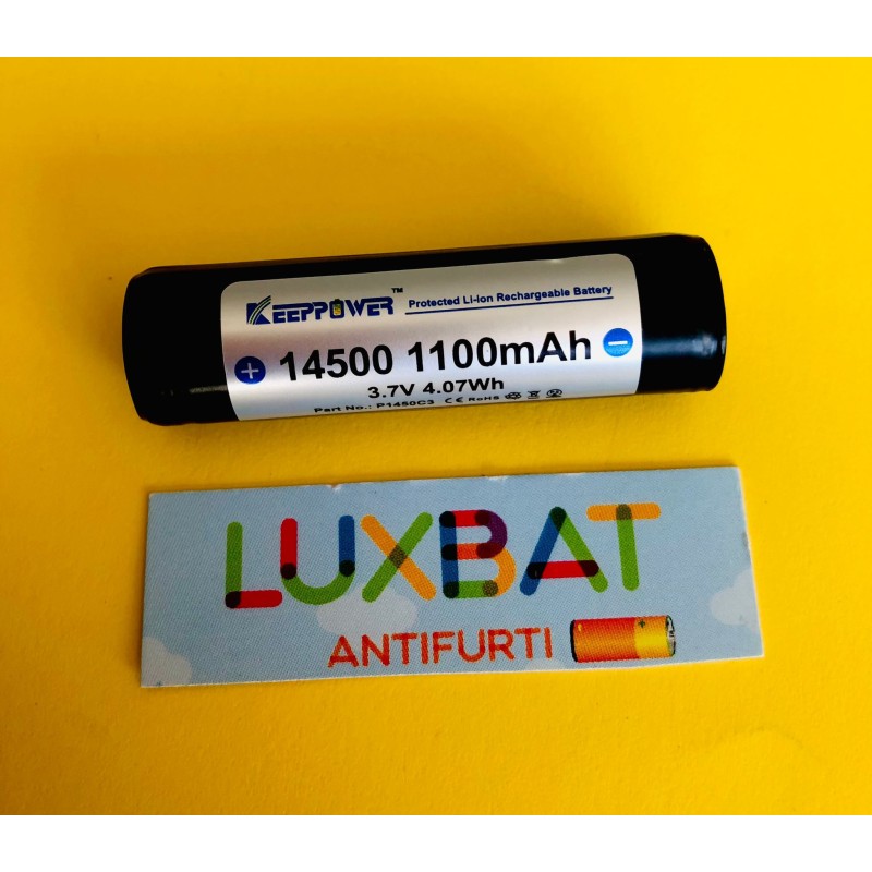 Keeppower 14500 Litio Ricaricabile 3,6V 1000mAh con circuito di protezione