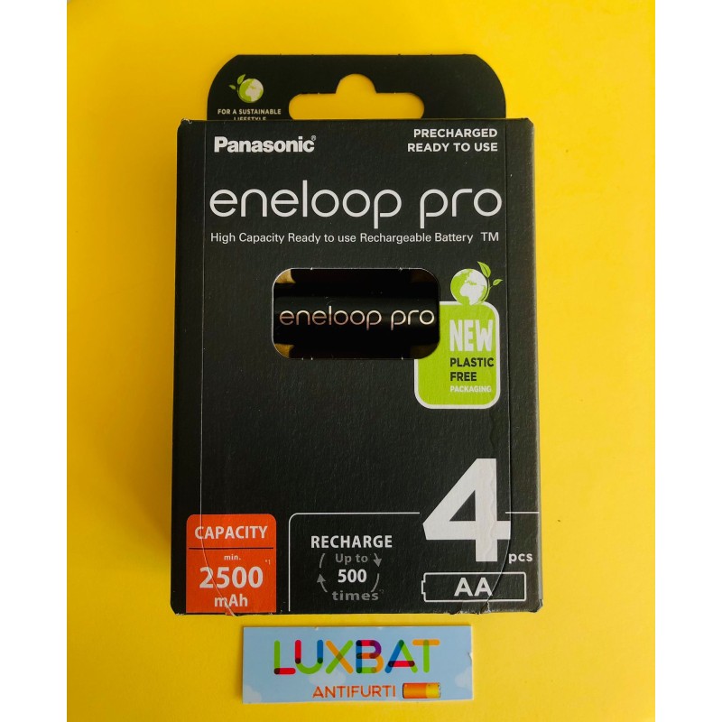 BK-3HCDE/4BE ENELOOP PRO AA 2500mAh Batterie Ricaricabili Ni-Mh blister 4 pezzi