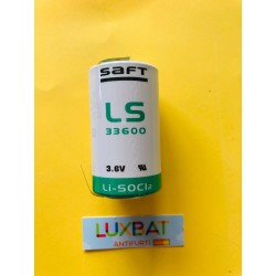 Batteria al Litio SAFT LS33600CNR 3,6V 17Ah con lamelle a saldare