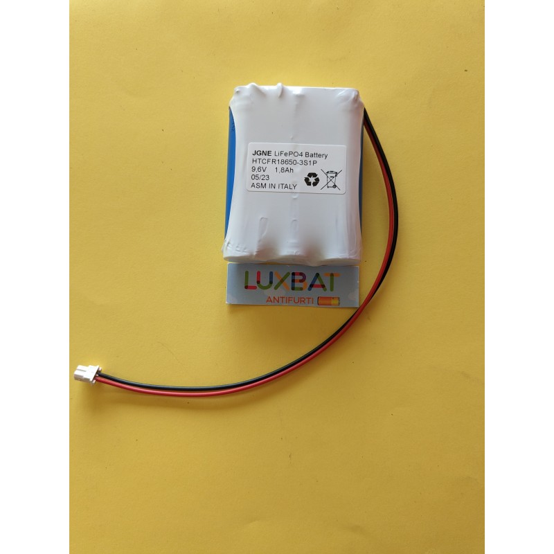 Batteria LiFePo4 9,6V 1,8Ah lampade d'emergenza Beghelli, compatibile 415444001