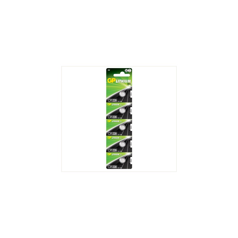 GPCR1220 3V Batteria al Litio, blister 5 pezzi