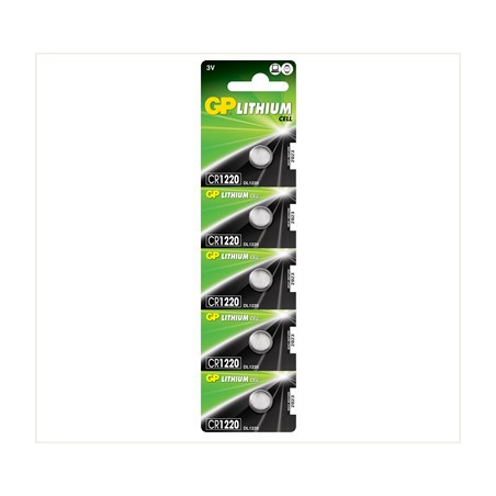 GPCR1220 3V Batteria al Litio, blister 5 pezzi