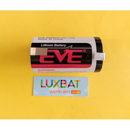 EVE ER34615 - CNR 3,6V 19Ah Batteria al Litio con terminali a saldare