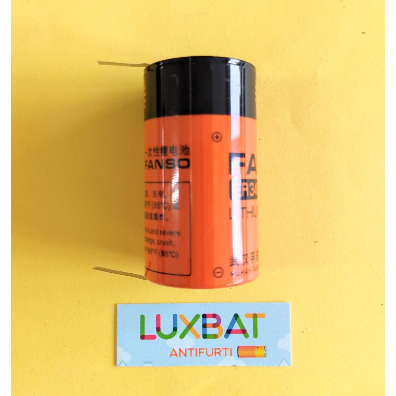 FANSO ER34615M/CNR Batteria al litio 3,6V 13Ah size D, con terminali a saldare