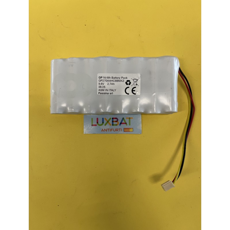 Batteria Ricaricabile AMC 9,6V 2,7Ah Ni-Mh per Centrale di allarme radio XR800