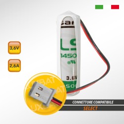 Batteria al Litio SAFT LS14500 3,6V 2,6Ah compatibile SELECT codice batteria SBT01
