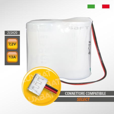 Pacco batteria al Litio SAFT 2LSH20 7.2V 13Ah compatibile SELECT, codice batteria SBT03