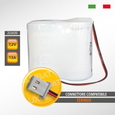 Pacco batteria al litio SAFT 2LSH20 7.2V 13Ah compatibile TEKNOX