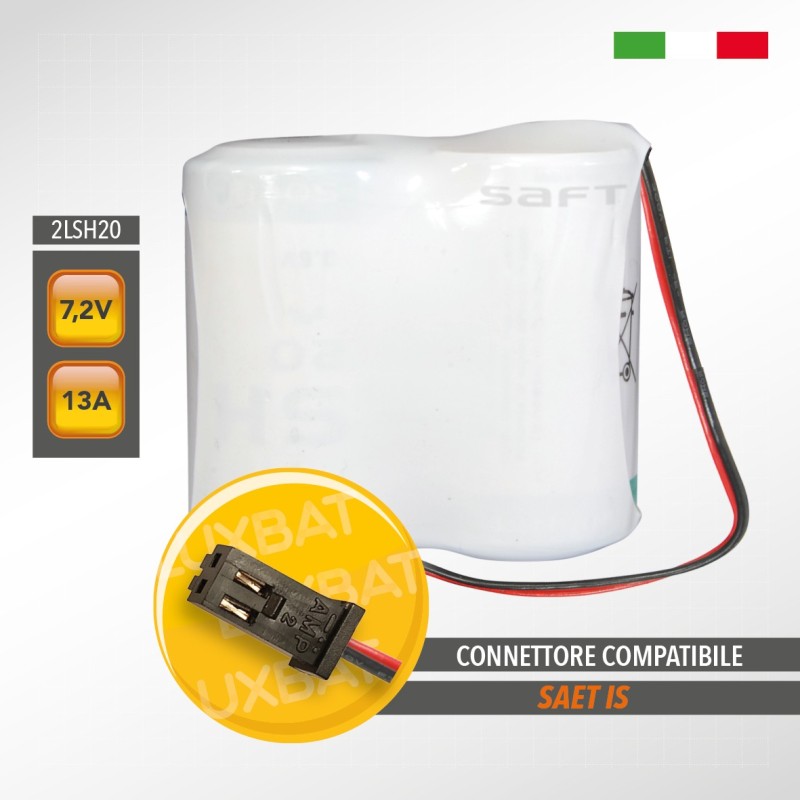 Pacco batteria al litio SAFT 2LSH20 7.2V 13Ah compatibile SAET IS