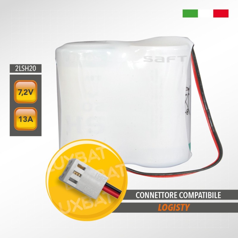 Pacco batteria al litio SAFT 2LSH20 7.2V 13Ah compatibile LOGISTY (Bat02)