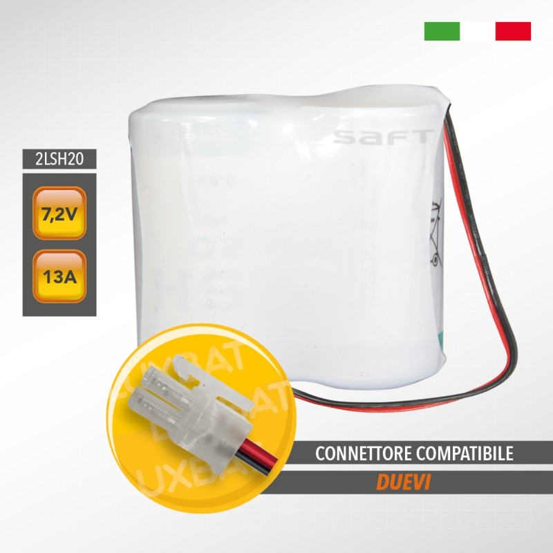 Pacco batteria al litio SAFT 2LSH20 7.2V 13Ah compatibile DUEVI