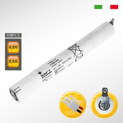 Pacco batteria SAFT 4VNTC U Ni-Cd per lampade d'emergenza, 4,8V 2500mAh alta temperatura