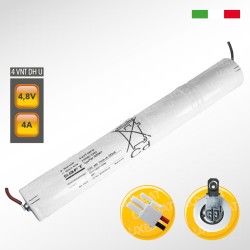 Pacco batteria SAFT 4VNTDHU Ni-Cd per lampade d'emergenza, 4,8V 4000mAh alta temperatura