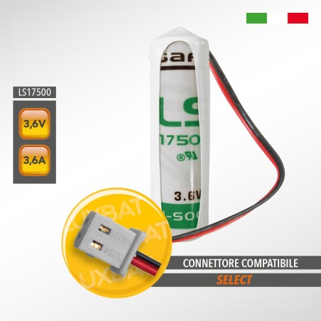 Batteria al Litio SAFT LS17500 3,6V 3,6Ah compatibile SELECT codice batteria SBT13