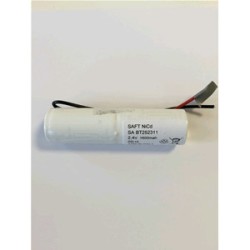 Pacco batteria SAFT 2VNTCs Ni-Cd, per lampade d'emergenza, 2,4V 1600mAh