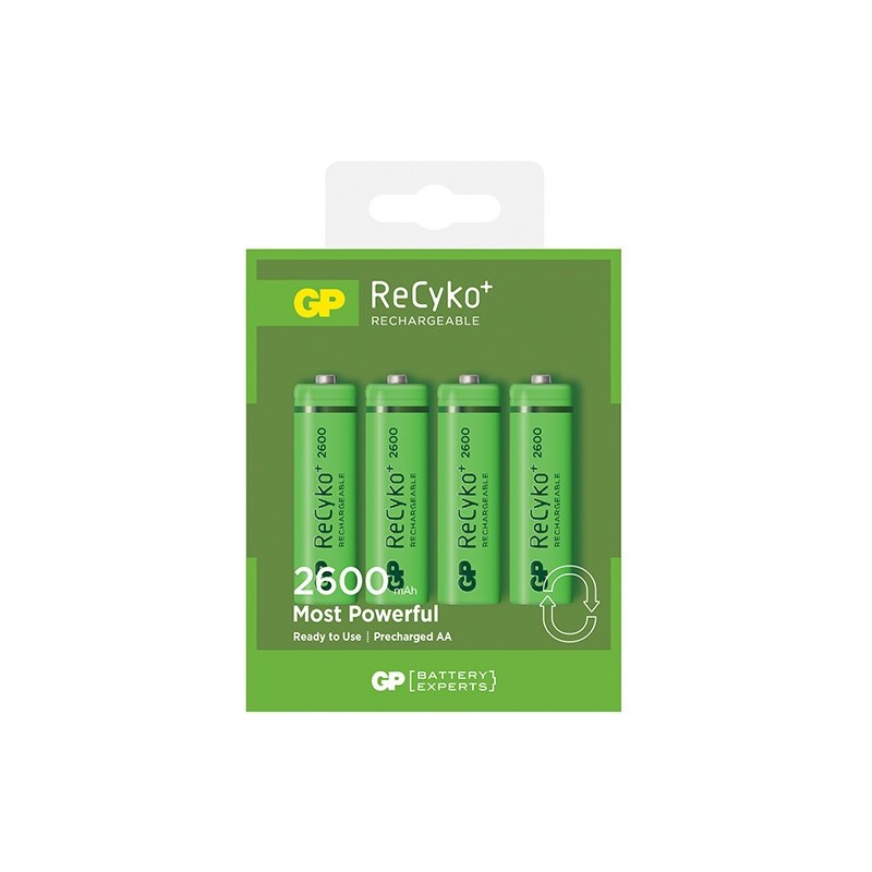 Batteria Ricaricabile GP BATTERIES AA 1,2V 2600mAh RECYKO blister 4 pz GP270AAH-C4