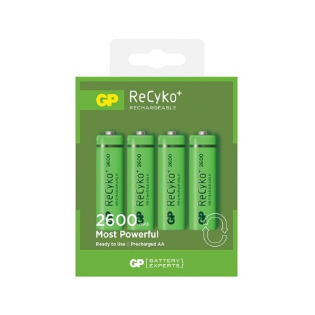 Batteria Ricaricabile GP BATTERIES AA 1,2V 2600mAh RECYKO blister 4 pz GP270AAH-C4