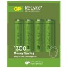 Batteria Ricaricabile GP BATTERIES AA 1300mAh RECYKO blister 4 pz GP130AAHC-C4