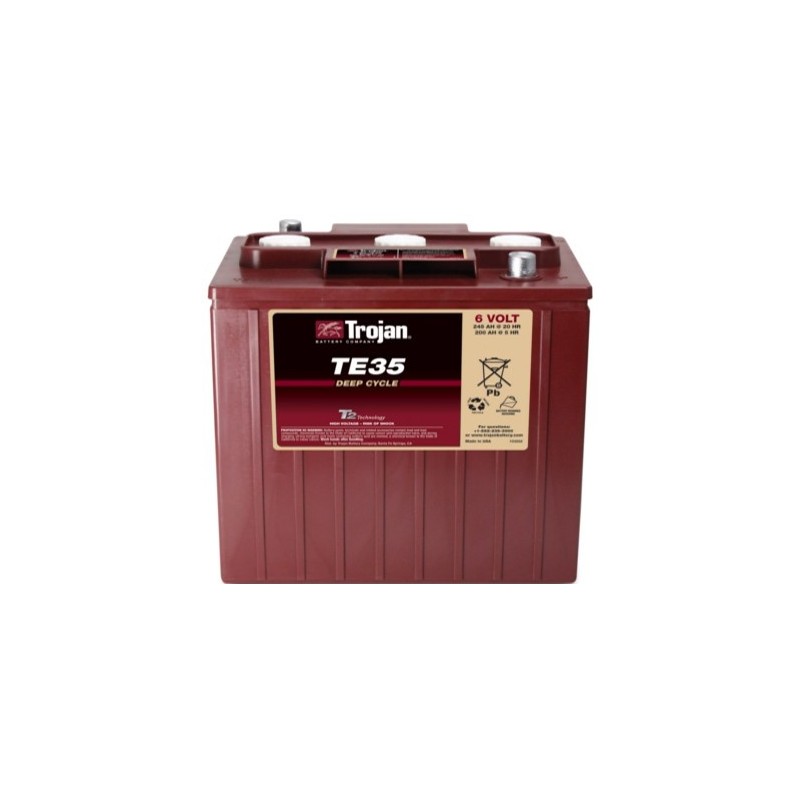 TROJAN TE35 6V 245Ah (C20) Batteria al Piombo per uso ciclico TE35, Terminali tipo 8