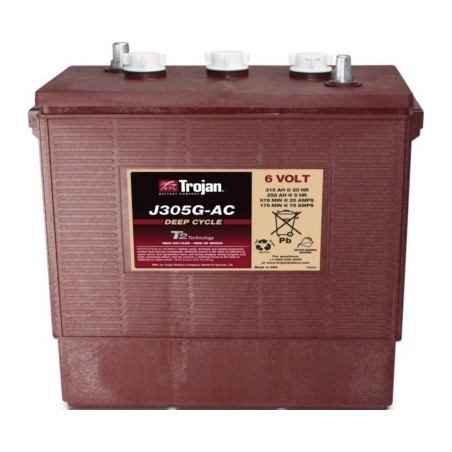 TROJAN J305G AC 6V 315Ah (C20) Batteria al Piombo per uso ciclico J305G AC, Terminali tipo 7