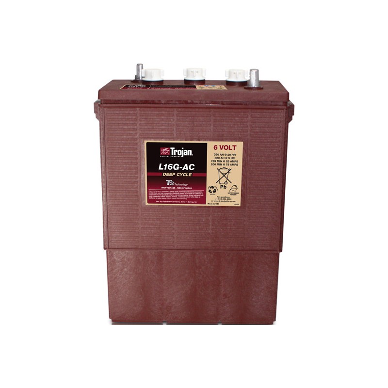 TROJAN L16G AC 6V 390Ah (C20) Batteria al Piombo per uso ciclico L16G AC , Terminali tipo 6