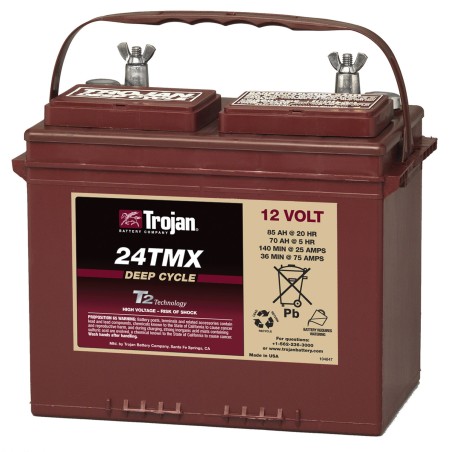TROJAN 24 TMX 12V 85Ah (C20) Batteria al Piombo per uso ciclico 24 TMX, Terminali tipo 5
