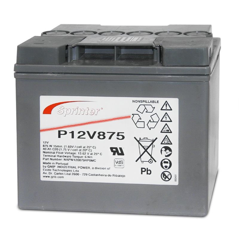 EXIDE Sprinter P12V875 12V 41Ah (C10) Batteria al piombo per UPS