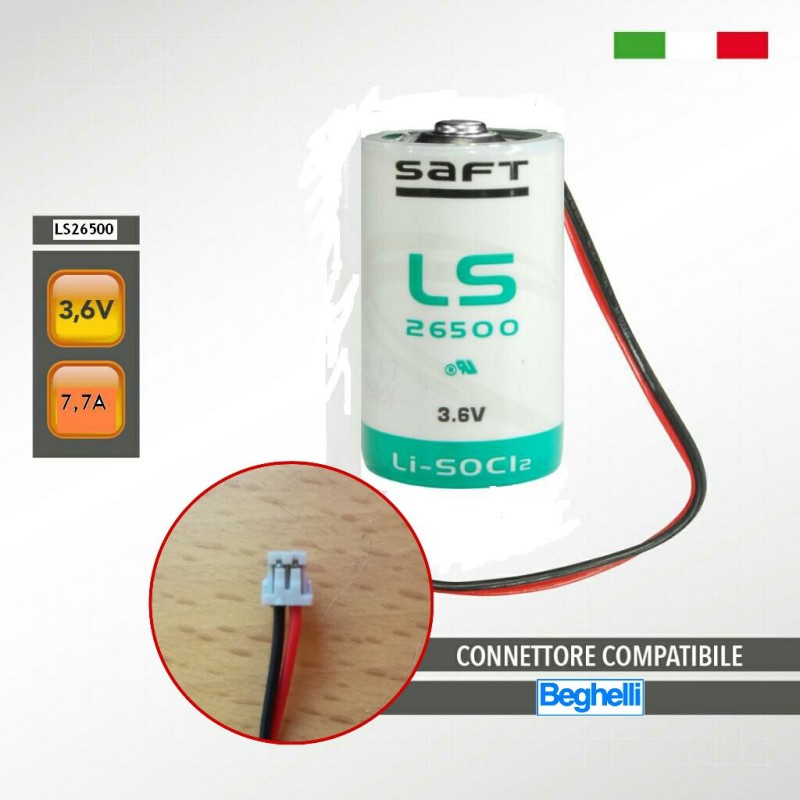 BEGHELLI 8696 LS26500 SAFT 3,6V 7,7Ah Batteria al litio
