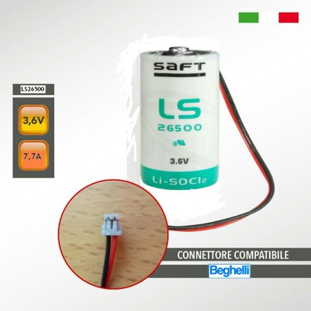 BEGHELLI 8696 LS26500 SAFT 3,6V 7,7Ah Batteria al litio