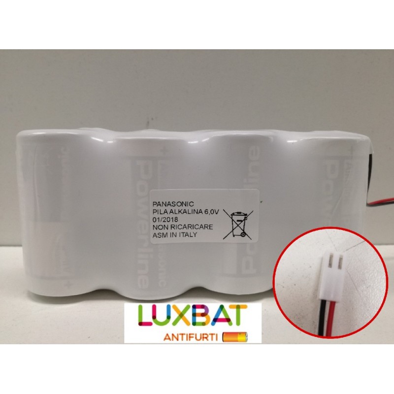 PANASONIC Power Pack 6V Pacco Batteria Alkalino con Connettore