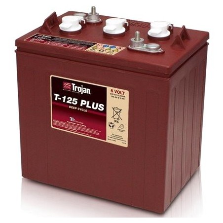 TROJAN T125+ 6V 240Ah (C20) Batteria al Piombo per uso ciclico T-125+, Terminali tipo 1,2,3,4
