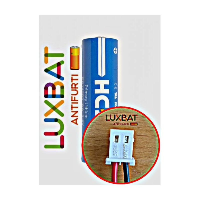 BEGHELLI 8131 ER14505 3,6V 2.5Ah Batteria al Litio HCB con connettore BEGHELLI - compatibile con SAFT LS14500