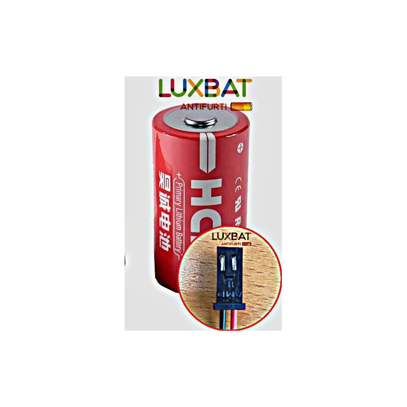 Batteria 2ER34615M 7,2V 13Ah Al Litio Con Connettore, Compatibile Con TECNOALARM 2LSH20 E Dualbeam