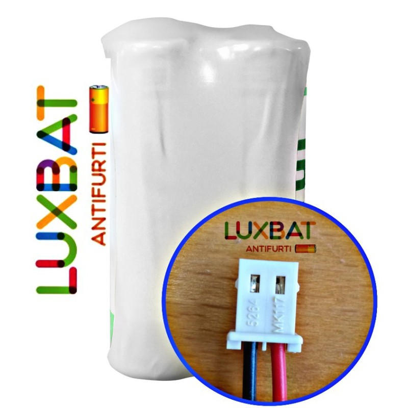 NRB072_14500 2ER14505 7,2V 2,5Ah Batteria Litio HCB con connettore NEXT-TEC - compatibile con SAFT 2LS14500