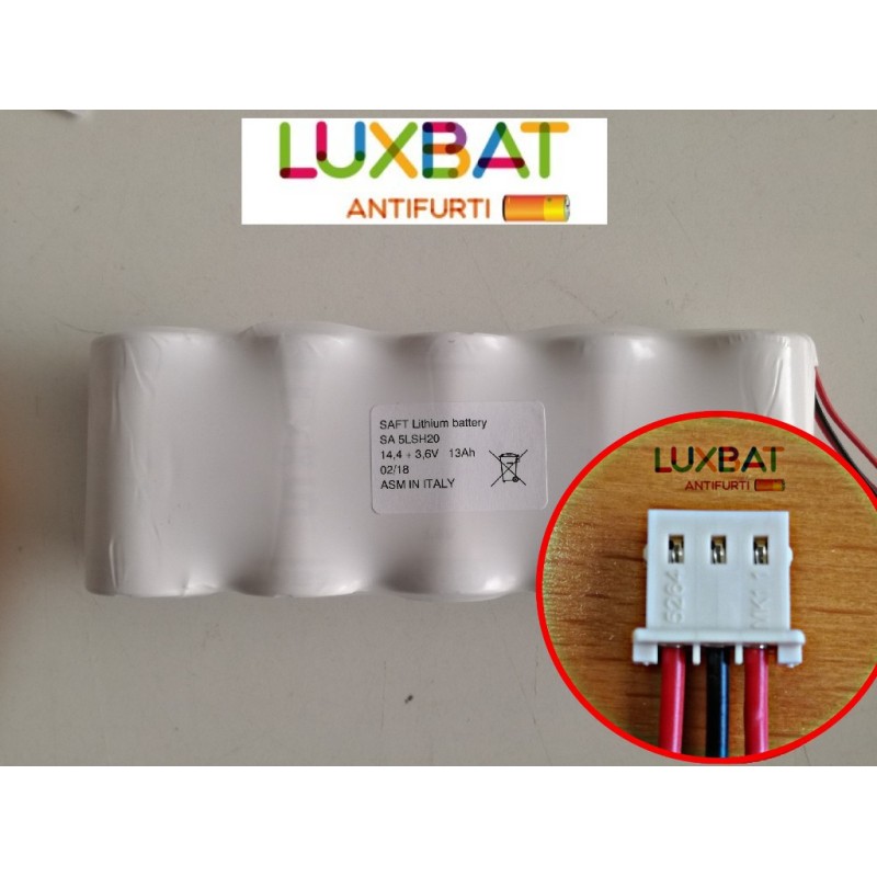 ABB DOMUS 4LR20 + 1ER34615M 6V+3,6V 14Ah Pacco batteria Alkalino + Litio con connettore ABB DOMUS TECH