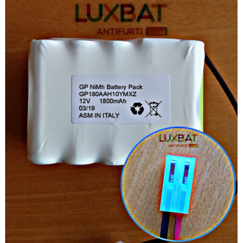 Batteria CARDIOLINE CARDIETTE AR1200 GP180AAH10YMXZ 12V 1,8Ah Ni-Mh