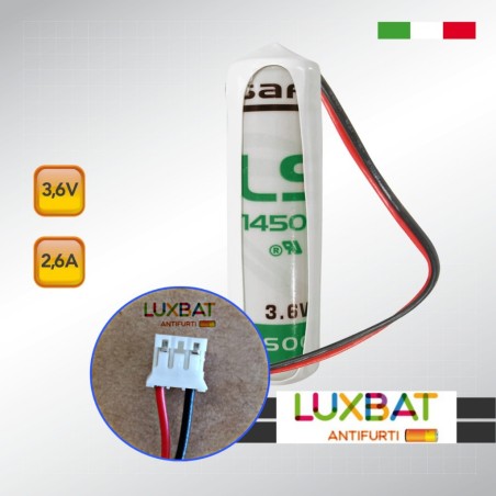 SAFT LS14500 + JST PHR-03 3,6V 2,6Ah Batteria al litio con connettore JST PHR-03