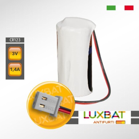 VISONIC CR123A 3V 1,4Ah PANASONIC Batteria Litio per rivelatori di fumo MCT-426