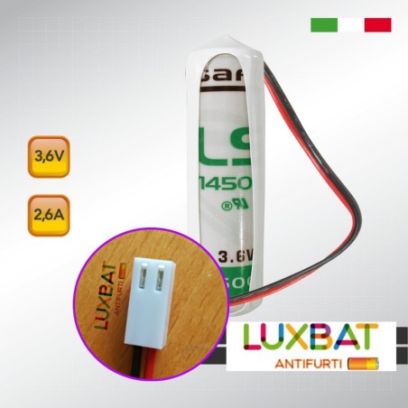PARADOX LS14500 3,6V 2,6Ah SAFT Batteria al Litio Compatibile con sensori PARADOX