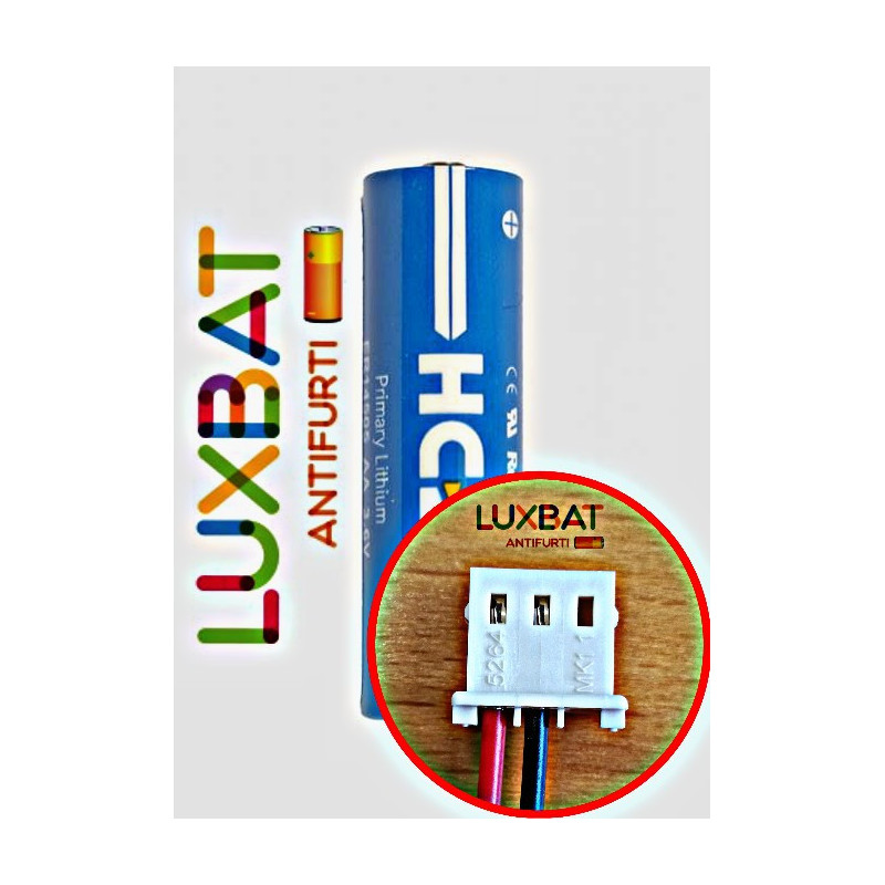3 Batterie Litio 14500 AA 3,6V 2,7Ah Con Cavo – Compatibili Tecnoalarm C126BATTRADIO