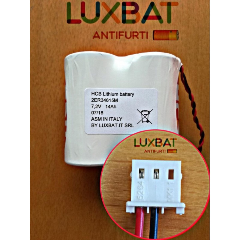 TECNOALARM 2ER34615M 7,2V 14Ah Batteria al Litio HCB compatibile TECNOALARM