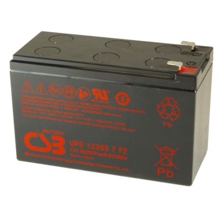 CSB UPS12360 7 F2 12V 7,2Ah Batteria al piombo per UPS APC faston 6,3 mm