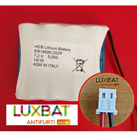 ER14505-2S2P 7,2V 5Ah Batteria al Litio HCB con connettore MOLEX