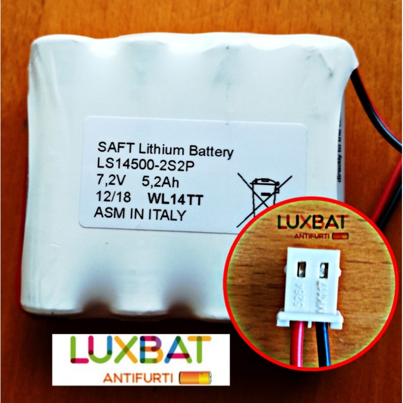 LS14500-2S2P 7,2V 5,2Ah Batteria al Litio SAFT con connettore Molex