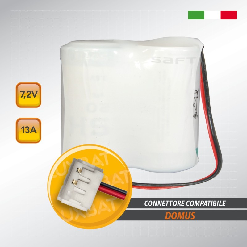 Pacco batteria al litio SAFT 2LSH20 7.2V 13Ah compatibile DOMUS