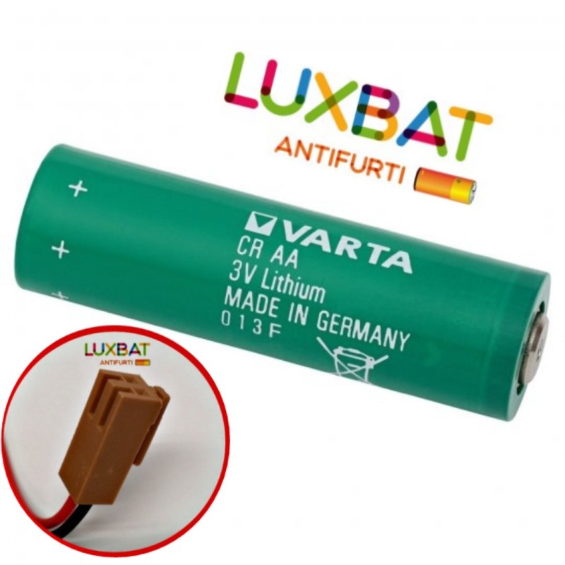 VARTA CR AA 3V 2Ah Batteria al Litio per PLC-CNC con connettore - CR14505